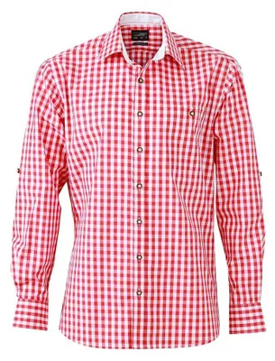Image de James and Nicholson - Chemise « traditionnelle » pour homme LT2594 (3XL) (rouge/blanc)