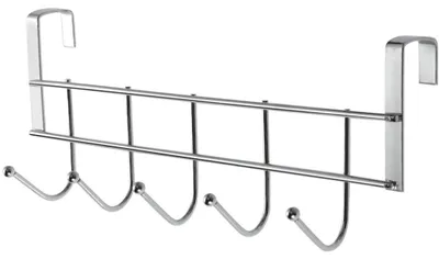 Produktbild von Edelstahl Hakenleiste mit 5 Haken, Türhaken und Kleiderhaken 24,5 x 10 x 4 cm, Platzsparende Wandmontage für Badezimmer und Garage