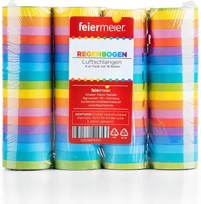 Produktbild von Luftschlangen "Regenbogen" | 4m / 4 Rollen