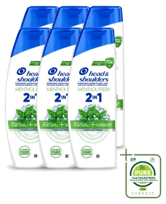 Produktbild von 6 x Head & Shoulders 2-in-1 Menthol Fresh Anti-Schuppen Shampoo 300 ml - Großpackung - 6 Stücke