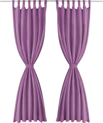 Obrázok produktu pre vidaXL Záclony Micro Satin 2 ks s pútkami 140×225 cm Fialová
