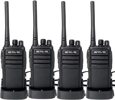 Produktbild von Retevis RT21 Handheld-Walkie-Talkies, 16CH Wiederaufladbare 2-Wege-Fernverbindung mit CTCSS/DCS VOX für die Planungssicherheit des Airsoft-Wanderfestivals (4 Stück Schwarz)