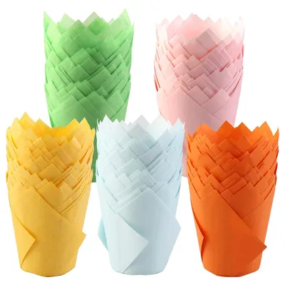 Tulpen-Muffinförmchen aus Papier, 250 Stück, mehrfarbig