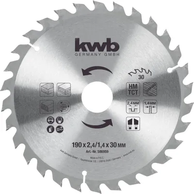 Image de kwb 586959 Lame de scie circulaire 190 x 30, 20, 16 mm, mm, mm 1 pc