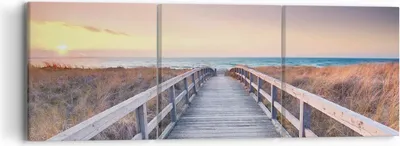 Produktbild von Bild auf Leinwand - Leinwandbild - 3 Teile - Weg Meer Brücke - 90x30cm - Wand Bild - Wanddeko - Wandbilder - Leinwanddruck - Bilder - Wanddekoration - Leinwand bilder - Wandbild - CA90x30-4948