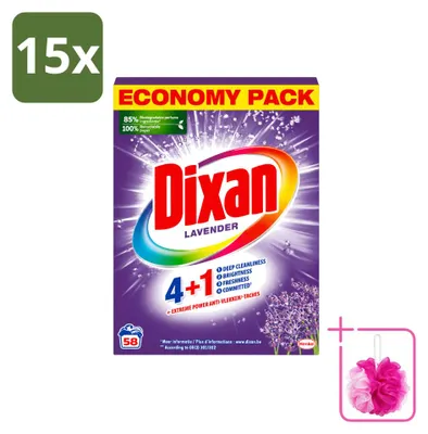 Produktbild von 15 x Dixan Waschpulver und Fleckentferner - Lavendel - Für Weißes und Buntes - Sparpackung - 15 Stücke