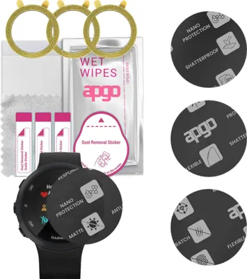 Produktbild von apgo 3 Stück Schutzglas, Matt, kompatibel mit Garmin Forerunner 45 Smartwatch, Hybrid 8H, Ersatz für Hartglas, Displayschutzglas, Bildschirmschutz, Displayschutz, kratzfest