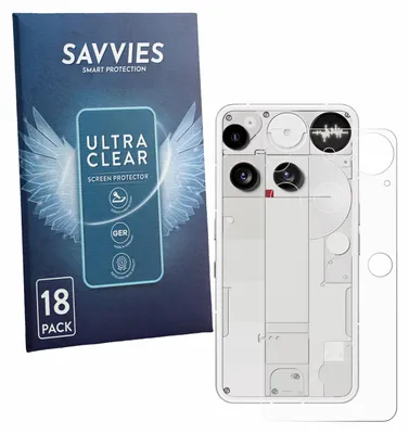 Produktbild von 18x Für Nothing Phone (3) (Rückseite) Schutzfolie Savvies Displayschutz Display Schutz Folie Klar Transparent