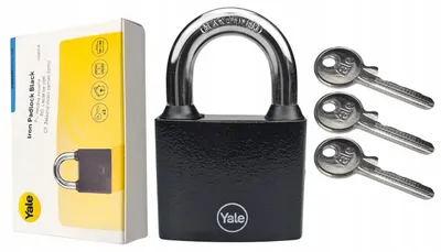 Produktbild von Yale Gusseisen Vorhangschloss 38 mm Schwarz 3 Schlüssel