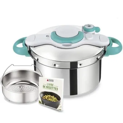 Produktbild von SEB P4624816, 7,5 l, Keramik, Gas, Halogen, Induktion, Versiegelte Platte, Blau, Edelstahl, Edelstahl, 1 Stück(e)