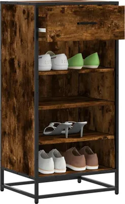 Image de vidaXL Étagère à chaussures chêne fumé 48x38x97,5 cm Bois composite