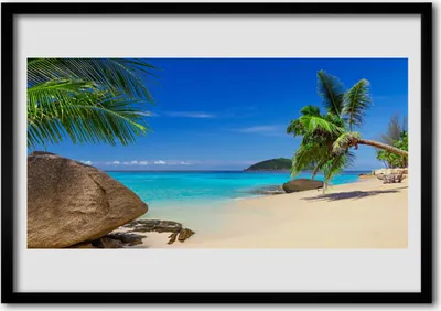 Produktbild von Bild 70x50 MDF-Rahmen Wandkunst Strand Meer Landschaft