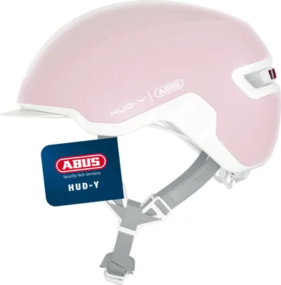 Produktbild von ABUS Fahrradhelm HUD-Y - mit magnetischem, aufladbarem LED-Rücklicht & Magnetverschluss - Stilsicherer Urban-Helm für den Alltag - für Damen und Herren  - pure rose, Größe M (54-58 cm)
