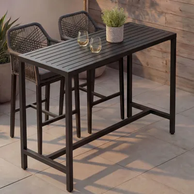 Produktbild von Stehtisch HWC-P91, Gartentisch Bartisch Tisch, Outdoor Metall 105x130x65cm anthrazit