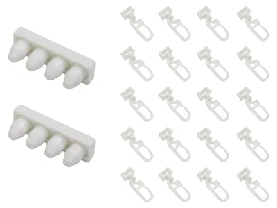 Produktbild von GARDINIA Set aus 20 Maxi Klickgleitern inkl. Gardinenhaken (Faltenlegehaken), So