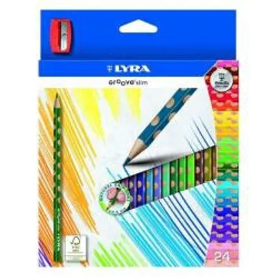 Produktbild von Lyra Groove dünne Buntstifte, L: 18 cm, Mine 3,3 mm, farbig sortiert, 24 Stück 1 Box