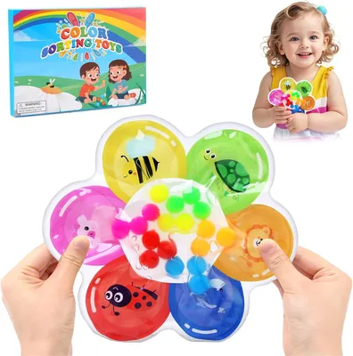 Productafbeelding van Sensorisch fidgetspeelgoed voor peuters - Kleursorteerspeelgoed voor autisme en fijne motoriek - Montessori Math