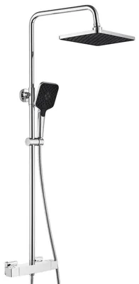 Produktbild von Regendusche Set mit Thermostat, 3 Strahlarten, Höhenverstellbar, Chrom