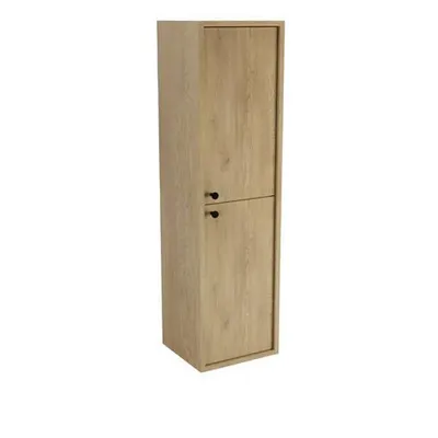 Produktbild von WENA Badezimmerschrank, glatte Fronten, 2 Türen, B/H/T ca. 33/120/33 cm Belino (Farbe: Eiche Cremona)