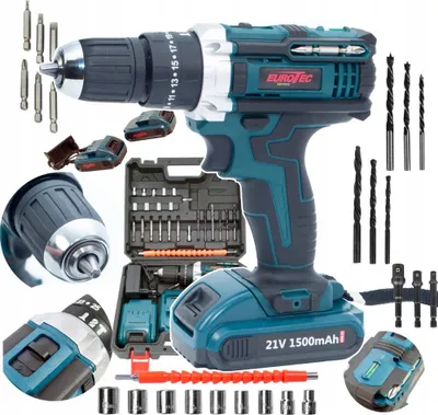 Produktbild von Schlag-Bohrschrauber 21 V Chd21 2 Akkus, Ladegerät, Zubehör Eurotec 230 V