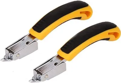 Produktbild von Nietentferner Set mit 2 Werkzeugen - Tack Lifter mit Hebel - Für Möbel und Bekleidungen - Gelb