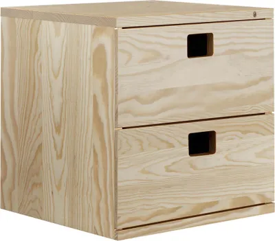 Image de Bloc 2 tiroirs bois 36,2x36,2x33cm - Astigarraga - DMCAJ2.99 -