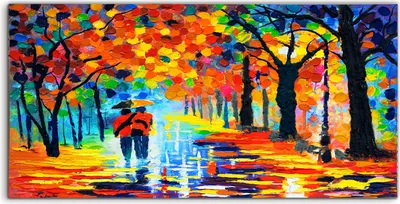 Produktbild von Coloray - Glasbild - 100x50 cm - Wandbild - Glasbilder - bunte Straßenansicht moderne Kunst