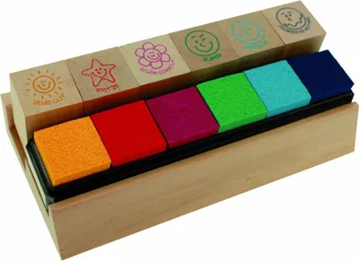 Produktbild von trendhaus Lehrerstempel Holz, 6er Set 6ER SET