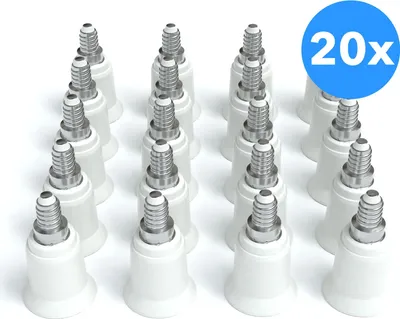 Produktbild von EAZY CASE 20x Lampensockel Adapter (E14->E27) - Konverter E14 Fassung auf E27 Lampenadapter, für LED-/Halogen- und Energiesparlampen Sockeladapter, Weiß