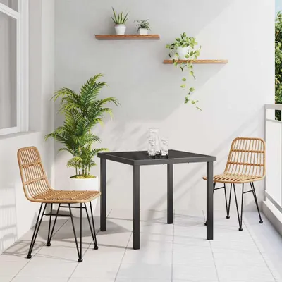 Produktbild von Maison Exclusive - Garten Essgruppe 3 pcs Braun Pulverbeschichteter Stahl