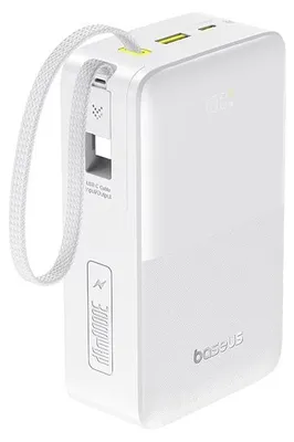 Zdjęcie produktu dla Zewnętrzny akumulator Baseus EnerFill Bipow 2 Pro, 30 000 mAh, 22,5 W, biały, 122x69x41 mm