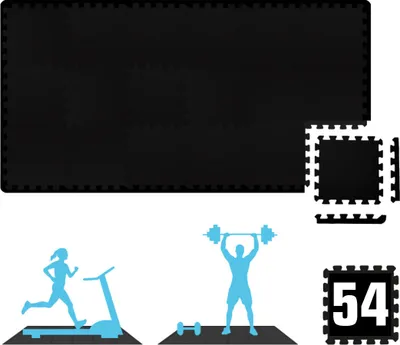 Image de Tapis puzzle Tapis de sport noir 54 tapis avec rebord