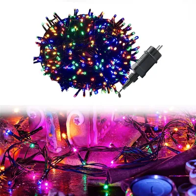 Zdjęcie produktu dla Łańcuch świetlny LED LARS360, 80 metrów, 800 diod LED, kolorowy, 8 trybów świecenia, funkcja pamięci, dekoracyjne oświetlenie do choinki, ogrodu, wesel i imprez