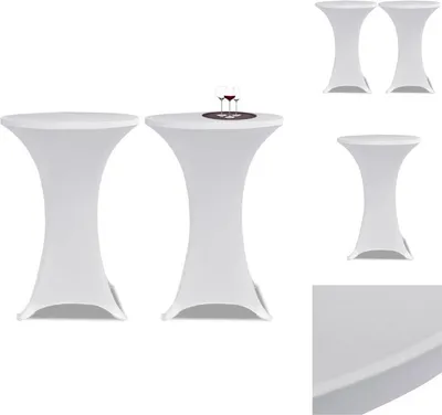 Obrázok produktu pre 2 x poťah na barový stôl Ø80 cm biely - poťahy