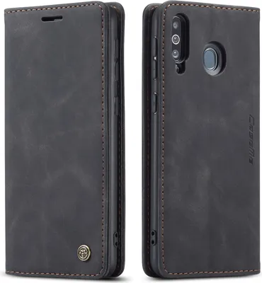 Image de Galaxy A40S Case, RetroPolyuréthaneLeather Case, Card Pockets, Magnetic Closure, Case with Stand Function for Samsung Galaxy A40S / M30 Black