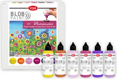 Image de ViVA DECOR Blob Paint Set de peinture "Pré fleuri" 6 pièces