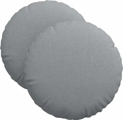 Image de vidaXL Coussins de siège, 2 pièces, tissu, gris clair, diamètre 40 cm x 13 cm