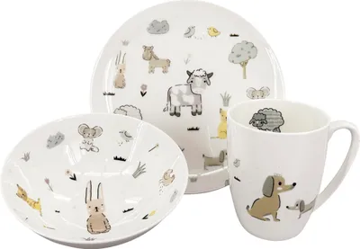Obrázok produktu pre Detská jedálenská súpravaFarm (tanier, miska, pohár)