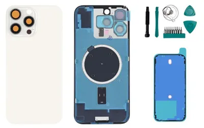 Produktbild von iPhone 16 Pro Max Backcover Titan Weiß - Set