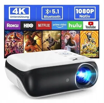 Produktbild von Full Hd 4K 9500Lm Led Projektor Bluetooth 5.1 Heimkino Und Präsentation