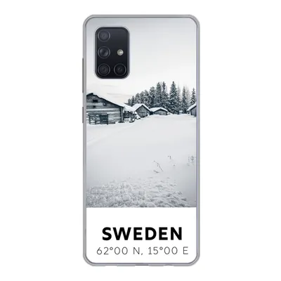 Produktbild von MuchoWow® Handyhülle Schutzhülle Hülle für Samsung Galaxy A51 Schweden - Schnee - Bäume Silikon Softcase Handy Hülle - Schutzabdeckung