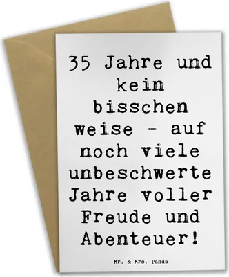 Produktbild von Mr. & Mrs. Panda babykarte Spruch 35. Geburtstag - Weiß - Geschenk, Geschenke, einladungskarten, Glückwunsch, optimistisch, weihnachtskarten, Grußkarte, Happy Birthday