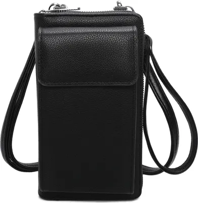 Produktbild von Handytasche Portemonnaie Damen Geldbörse Umhängetasche BLACK (Y-92)
