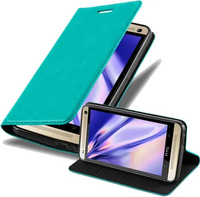 Obrázek produktu pro Cadorabo Case for HTC ONE M7 Protective Case in Turquoise Pouzdro na mobilní telefon s magnetickým zavíráním