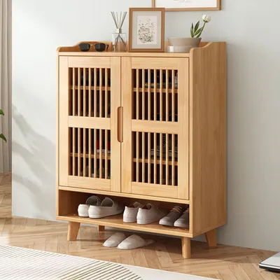 Produktbild von 360Home Schuhschrank Massivholz Eingangsbereich Lagerung Aufbewahrung 80*35*105cm【BH315(0.8) 】