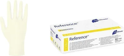 Produktbild von 10x Reference™Untersuchungshandschuh aus Latex, gepudert, X-Small (5,5) | Packung (100 Stück)