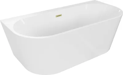 Immagine prodotto di Mexen Oval+ vasca da bagno indipendente a parete 170 x 80 cm, bianca, troppopieno oro spazzolato - 52681708000-55