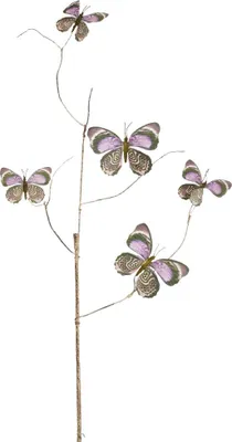 Produktbild von Mica Decorations Zweig mit Schmetterlingen 2 x 94 x 8 cm violett