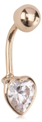 Productafbeelding van NKlaus buikpiercing, bananenmodel, 333 geelgoud, witte zirkonia, 9 mm
