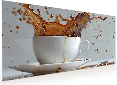 Produktbild von Küchenrückwand Spritzschutz Glas mit Motiv Kaffeeexplosion 40 x 40 cm